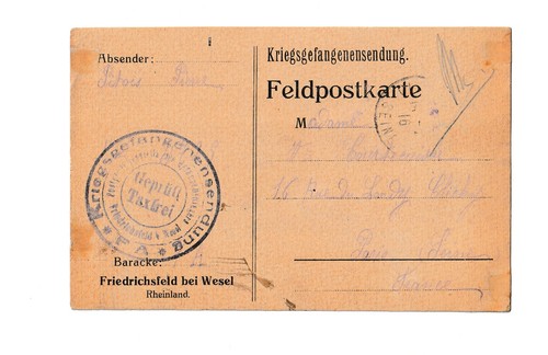 1916 prisonnier guerre - de,