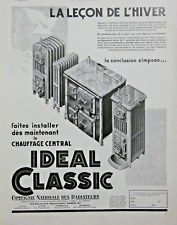 1934 IDEAL CLASSIC C° NATIONAL RADIATOR CENTRAL HEATING PRESS ADVERTISEMENT