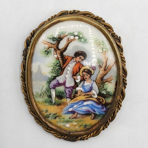 Broche ovale laiton - ovale, en
