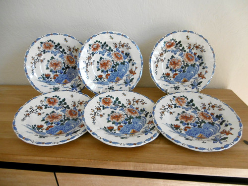 Six assiettes creuses - creuses, faience
