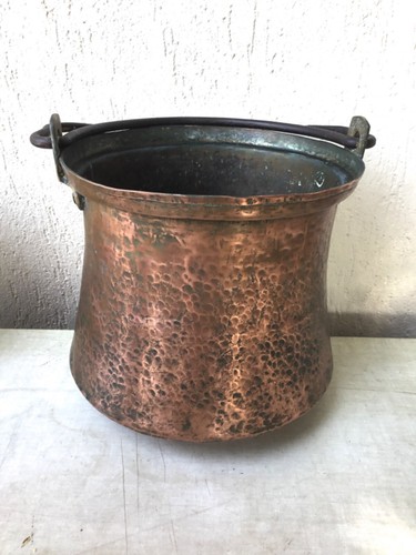 Ancien chaudron cuivre anse - ancien, en