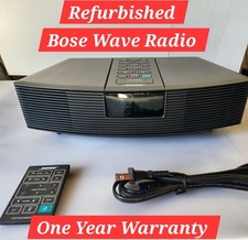 Bose Wave Radio AWR1W1 Music System AM/FM Alarm Clock Black w/ Remote and Cable