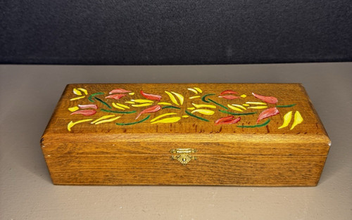 Ancienne boîte bois - , plumier