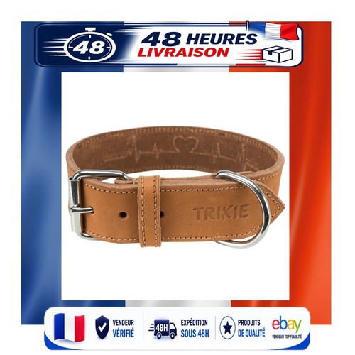 Collier chien cuir marron - chien,