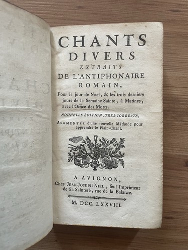 Antiphonaire romain 1778 - antiphonaire,