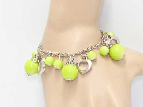 Bracelet argente perles - argente,