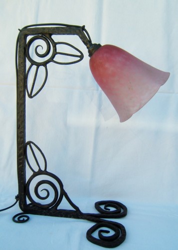 Ancienne lampe pied fer - lampe,