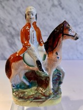 Staffordshire Equestrian Jockey 7" 19th C