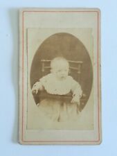 A031 CDV Photo circa 1900 Baby Sitting in High Chair Studio Unknown