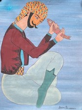 Orientalist painting signed Adnene Chennaoui Sidi Bou Saïd (TUNISIA)