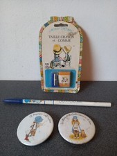 VINTAGE LOT HOLLY HOBBIE CRAYON GOMME TAILLE CRAYON BADGES