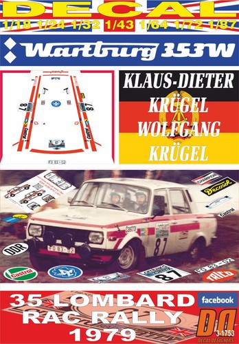 Decal wartburg 353 krugel - k-d.,
