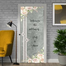 Mariage Fête Décoration - Gris Swish - Personnalisé Texte Mariage Porte Bannière