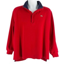 Lacoste red half zip pull over shirt