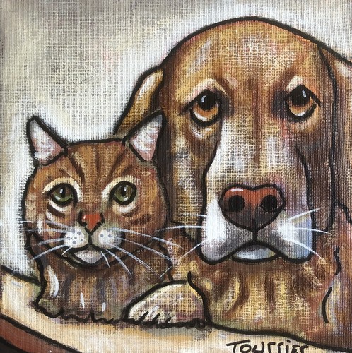 Tableau chien chat - chien,