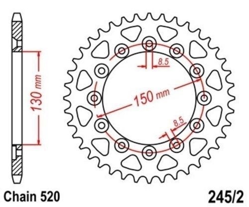 Roue chaîne dents - chaîne, 53