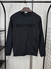 Balmain Paris Sided Zipper Velour Big Logo Homme Sweatshirt