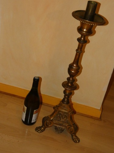 Grand bougoir bronze dore - en,