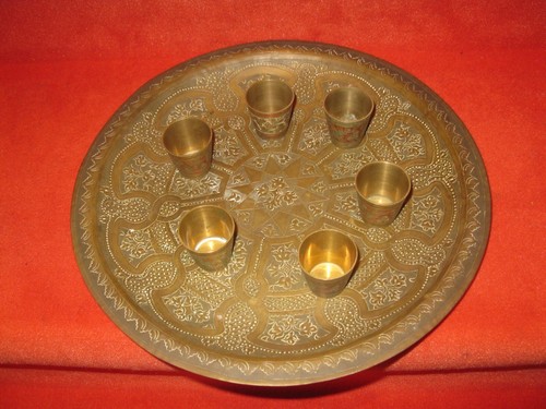 Plateau oriental ancien laiton - oriental,
