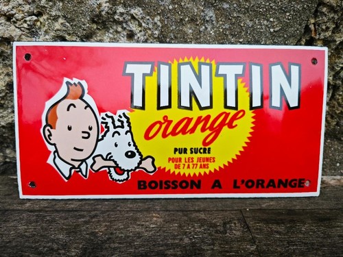 Plaque émaillée tintin - émaillée,