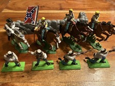 Britains Deetail ACW Cavalry (4) Riding DSG Horses & 4 Infantry