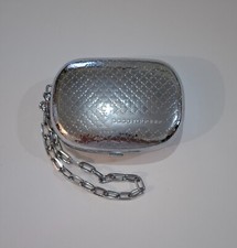 Vintage Paco Rabanne Silver Clutch Bag with Chain Strap FREE Import Fees for USA