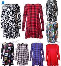 Tartan Femmes Manches Longues Swing Robe Zèbre Évasé Coupe Clepsydre Skater 8-26