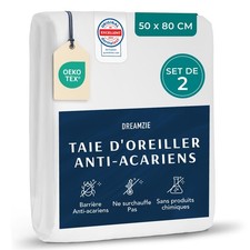 Lot de 2 Taies Oreiller Anti