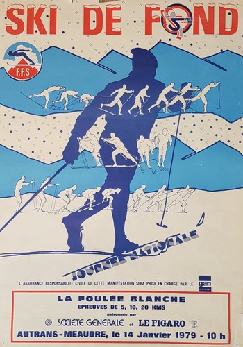 Affiche poster ski fond - poster,