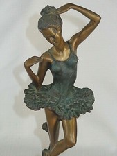 Vintage Signed Fayral Bronze Ballerina Sculpture Figure on Marble Base