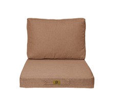 Coussins pour fauteuil effet lin déhoussable 50x50cm terracotta