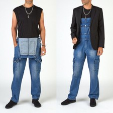 Hommes Bib And Brace Salopette Pantalon Jeans Combinaison Travail Décontracté