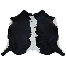 Noir Blanc Petit Véritable Cuir de Vache Tapis Noir Et Peau Exotique Tapis