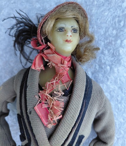Poupée ancienne lady cire - poupée,