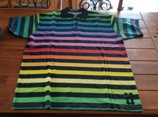 NWOT UNKUT PARIS MIAMI POLO MULTICOLOR STRIPES XXL LOGOS STRIPED AFRICA FLAGS
