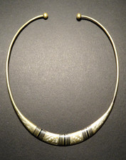 Collier Touareg - Laiton Ciselé - Signé - Tribal - XXth