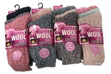 Ladies Thick Wool Blend Thermal Boot Socks Walking Hiking Winter Size UK 4-8