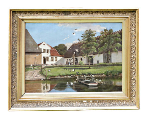 Tableau huile vue - huile,