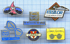Lot Pin's eyeglasses optician sight KRYS Lucas VUARNET ESSILOR / Sailing auto GLASSES
