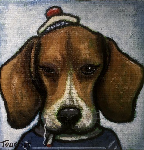 Tableau portrait chien - tableau,