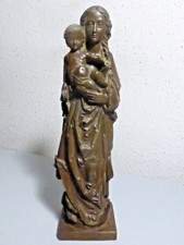 Antique Wooden Virgin Mary and Child Statue Sculpture » 
