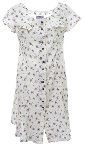 Robe écru fleurs bohème