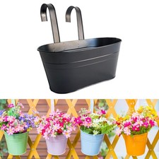 Pot de fleur suspendu, seau en fer, jardinière, fenêtre, balustrade de balcon,