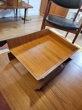 Florence Knoll Molded Walnut Office Paper Tray Two Tier 
