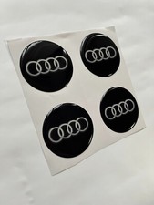4x Audi silicone wheel emblem sticker hub caps middle hub cap logo decal