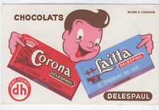 CHOCOLATE DELESPAUL LILLE CORONA LATTA ADVERTISING BLOTTER 