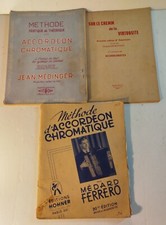 lot de 3 livres méthodes accordéon ancien