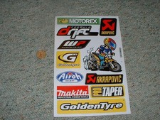 Decals / stickers R/C radio controlled Akrapovic Makita Goldentyre WP etc  G65