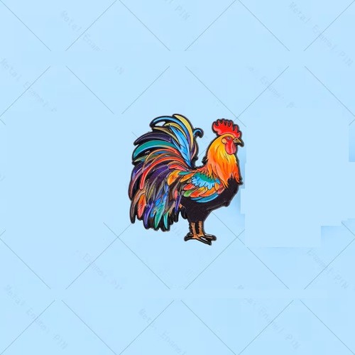 Broche coq emaillée bijou - broche,