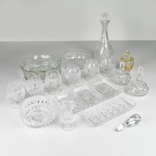 Lot de verres en cristal - cristal au plomb - carafes - verres - coupelles - bol